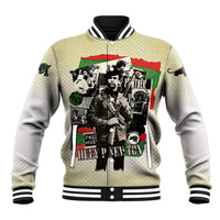 Huey P. Newton Baseball Jacket Black Panther Collage Design Civil Rights Movement Theme Revolutionary Tribute - Wonder Print Shop