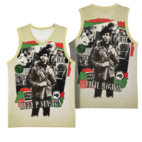 Huey P. Newton Basketball Jersey Black Panther Collage Design Civil Rights Movement Theme Revolutionary Tribute - Wonder Print Shop