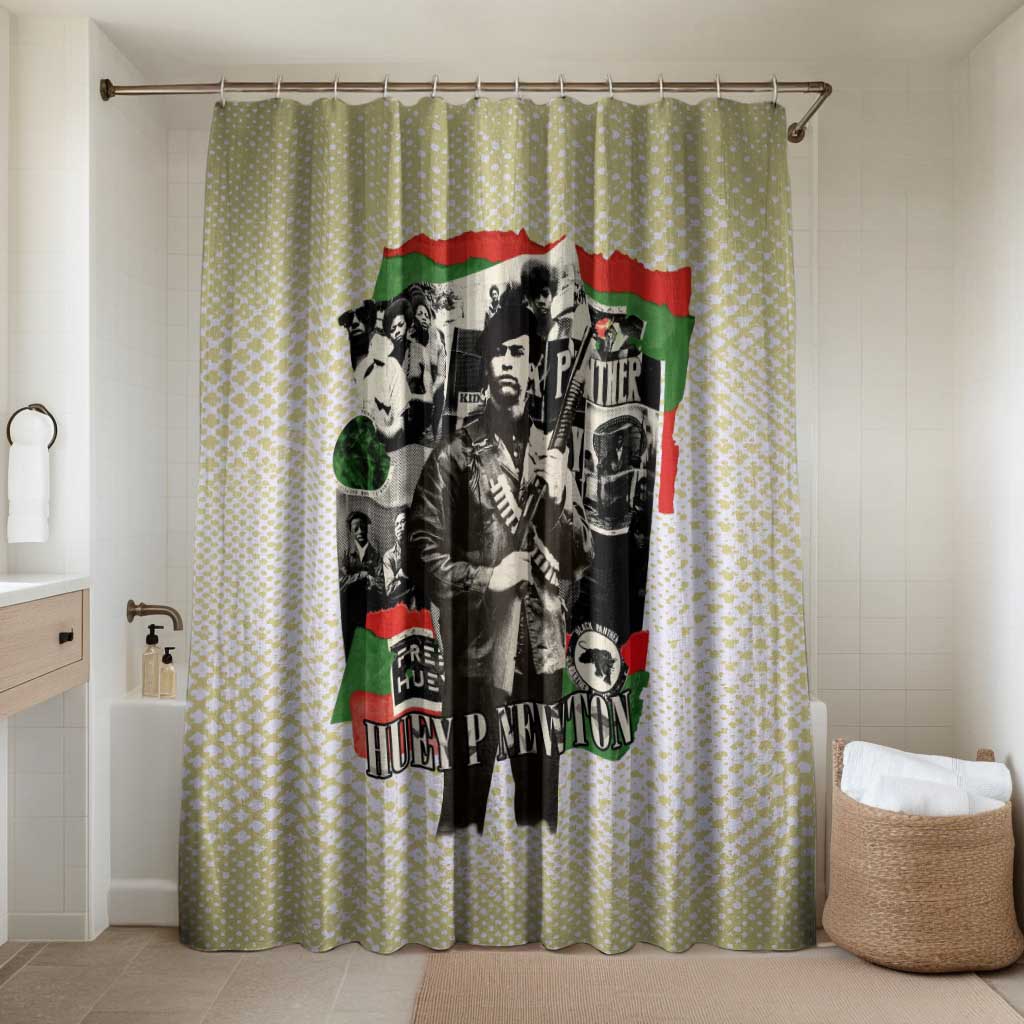 Huey P. Newton Bathroom Set Black Panther Collage Design Civil Rights Movement Theme Revolutionary Tribute - Wonder Print Shop