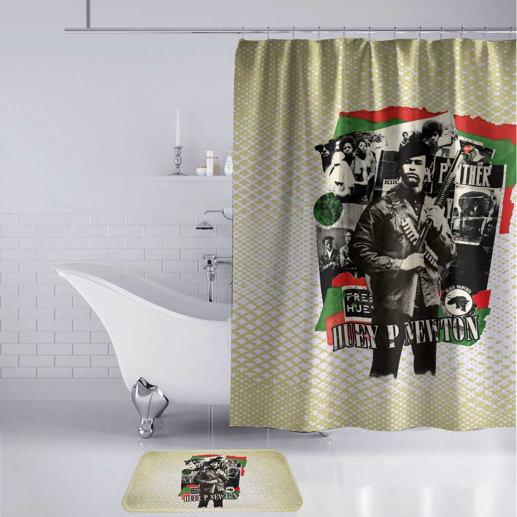 Huey P. Newton Bathroom Set Black Panther Collage Design Civil Rights Movement Theme Revolutionary Tribute - Wonder Print Shop