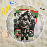 Huey P. Newton Beach Blanket Black Panther Collage Design Civil Rights Movement Theme Revolutionary Tribute - Wonder Print Shop