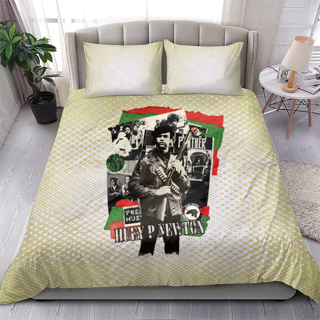 Huey P. Newton Bedding Set Black Panther Collage Design Civil Rights Movement Theme Revolutionary Tribute - Wonder Print Shop