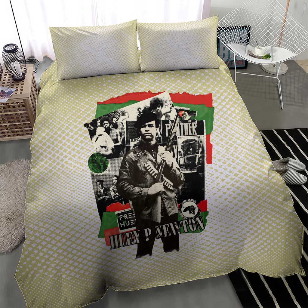 Huey P. Newton Bedding Set Black Panther Collage Design Civil Rights Movement Theme Revolutionary Tribute - Wonder Print Shop