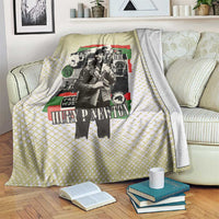 Huey P. Newton Blanket Black Panther Collage Design Civil Rights Movement Theme Revolutionary Tribute - Wonder Print Shop