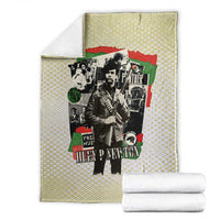 Huey P. Newton Blanket Black Panther Collage Design Civil Rights Movement Theme Revolutionary Tribute - Wonder Print Shop