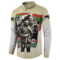 Huey P. Newton Button Sweatshirt Black Panther Collage Design Civil Rights Movement Theme Revolutionary Tribute
