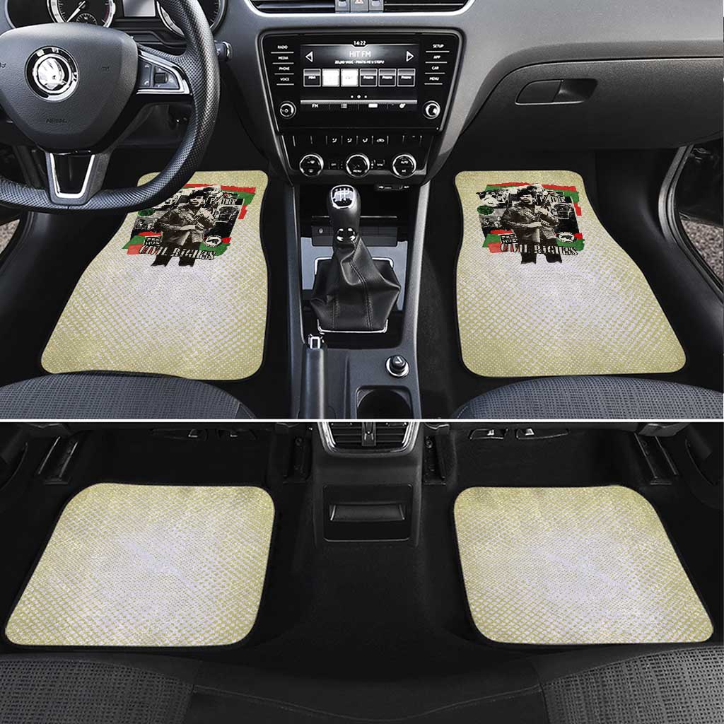 Huey P. Newton Car Mats Black Panther Collage Design Civil Rights Movement Theme Revolutionary Tribute - Wonder Print Shop