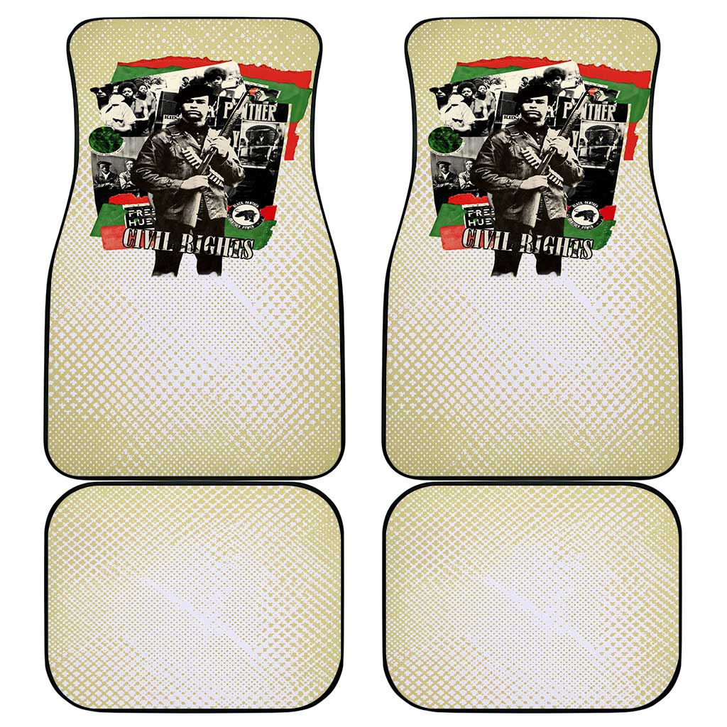 Huey P. Newton Car Mats Black Panther Collage Design Civil Rights Movement Theme Revolutionary Tribute - Wonder Print Shop