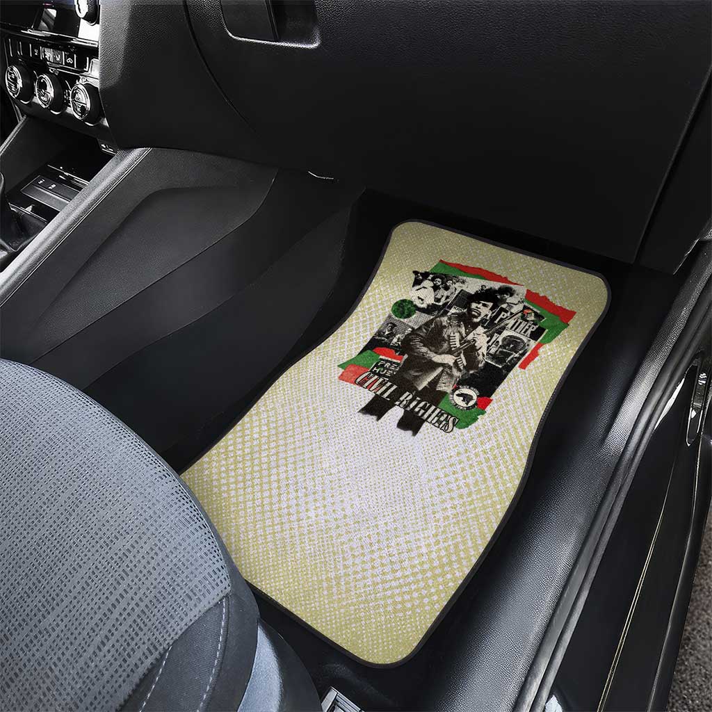 Huey P. Newton Car Mats Black Panther Collage Design Civil Rights Movement Theme Revolutionary Tribute - Wonder Print Shop