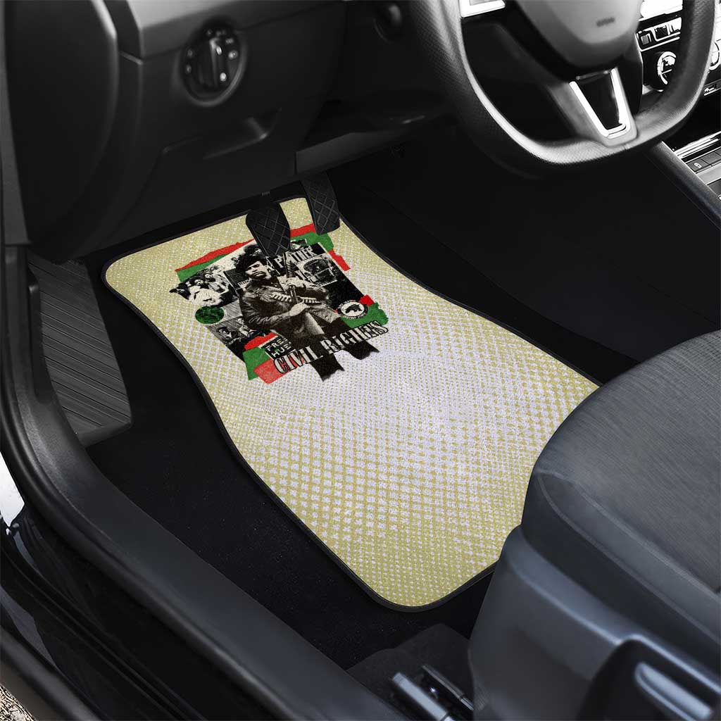 Huey P. Newton Car Mats Black Panther Collage Design Civil Rights Movement Theme Revolutionary Tribute - Wonder Print Shop