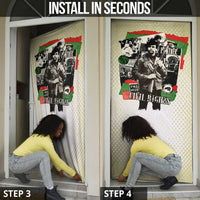 Huey P. Newton Door Cover Black Panther Collage Design Civil Rights Movement Theme Revolutionary Tribute - Wonder Print Shop