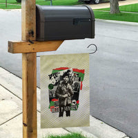 Huey P. Newton Garden Flag Black Panther Collage Design Civil Rights Movement Theme Revolutionary Tribute - Wonder Print Shop