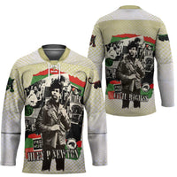 Huey P. Newton Hockey Jersey Black Panther Collage Design Civil Rights Movement Theme Revolutionary Tribute - Wonder Print Shop
