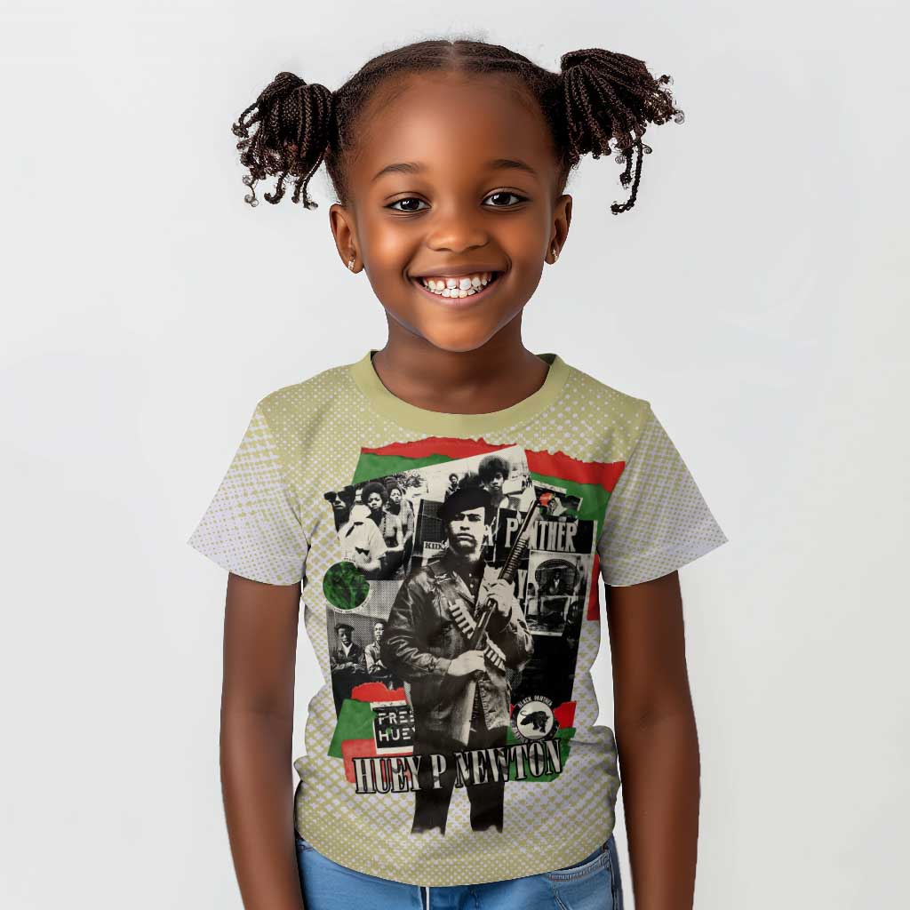 Huey P. Newton Kid T shirt Black Panther Collage Design Civil Rights Movement Theme Revolutionary Tribute TS04