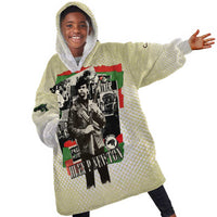 Huey P. Newton Kid Wearable Blanket Hoodie Black Panther Collage Design Civil Rights Movement Theme Revolutionary Tribute - Wonder Print Shop