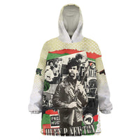 Huey P. Newton Kid Wearable Blanket Hoodie Black Panther Collage Design Civil Rights Movement Theme Revolutionary Tribute - Wonder Print Shop