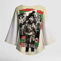 Huey P. Newton Kimono Sleeve Blouse Black Panther Collage Design Civil Rights Movement Theme Revolutionary Tribute - Wonder Print Shop
