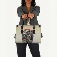 Huey P. Newton Leather Bag Black Panther Collage Design Civil Rights Movement Theme Revolutionary Tribute - Wonder Print Shop