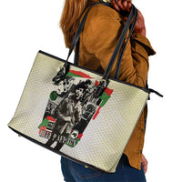 Huey P. Newton Leather Tote Bag Black Panther Collage Design Civil Rights Movement Theme Revolutionary Tribute - Wonder Print Shop