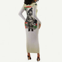 Huey P. Newton Long Sleeve Bodycon Dress Black Panther Collage Design Civil Rights Movement Theme Revolutionary Tribute - Wonder Print Shop