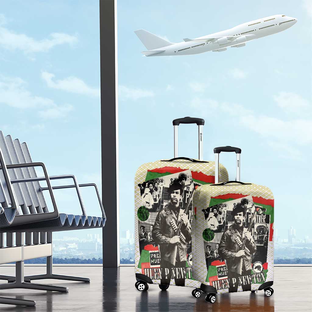 Huey P. Newton Luggage Cover Black Panther Collage Design Civil Rights Movement Theme Revolutionary Tribute - Wonder Print Shop