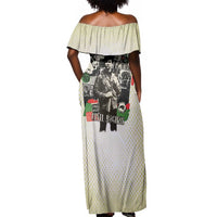 Huey P. Newton Off Shoulder Maxi Dress Black Panther Collage Design Civil Rights Movement Theme Revolutionary Tribute - Wonder Print Shop