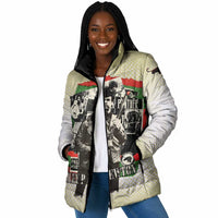 Huey P. Newton Padded Jacket Black Panther Collage Design Civil Rights Movement Theme Revolutionary Tribute - Wonder Print Shop
