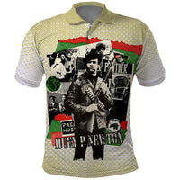 Huey P. Newton Polo Shirt Black Panther Collage Design Civil Rights Movement Theme Revolutionary Tribute TS04
