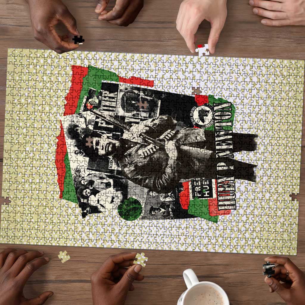 Huey P. Newton Puzzle Black Panther Collage Design Civil Rights Movement Theme Revolutionary Tribute - Wonder Print Shop