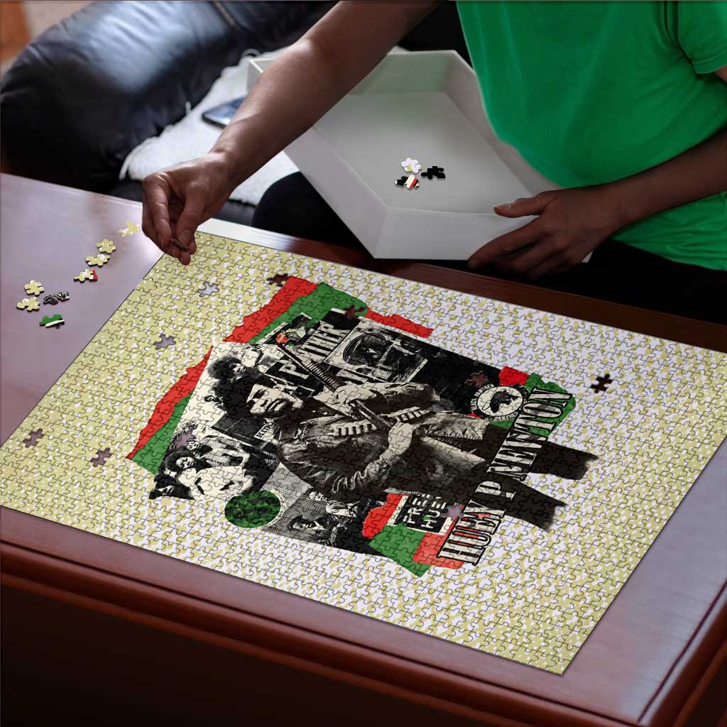 Huey P. Newton Puzzle Black Panther Collage Design Civil Rights Movement Theme Revolutionary Tribute - Wonder Print Shop