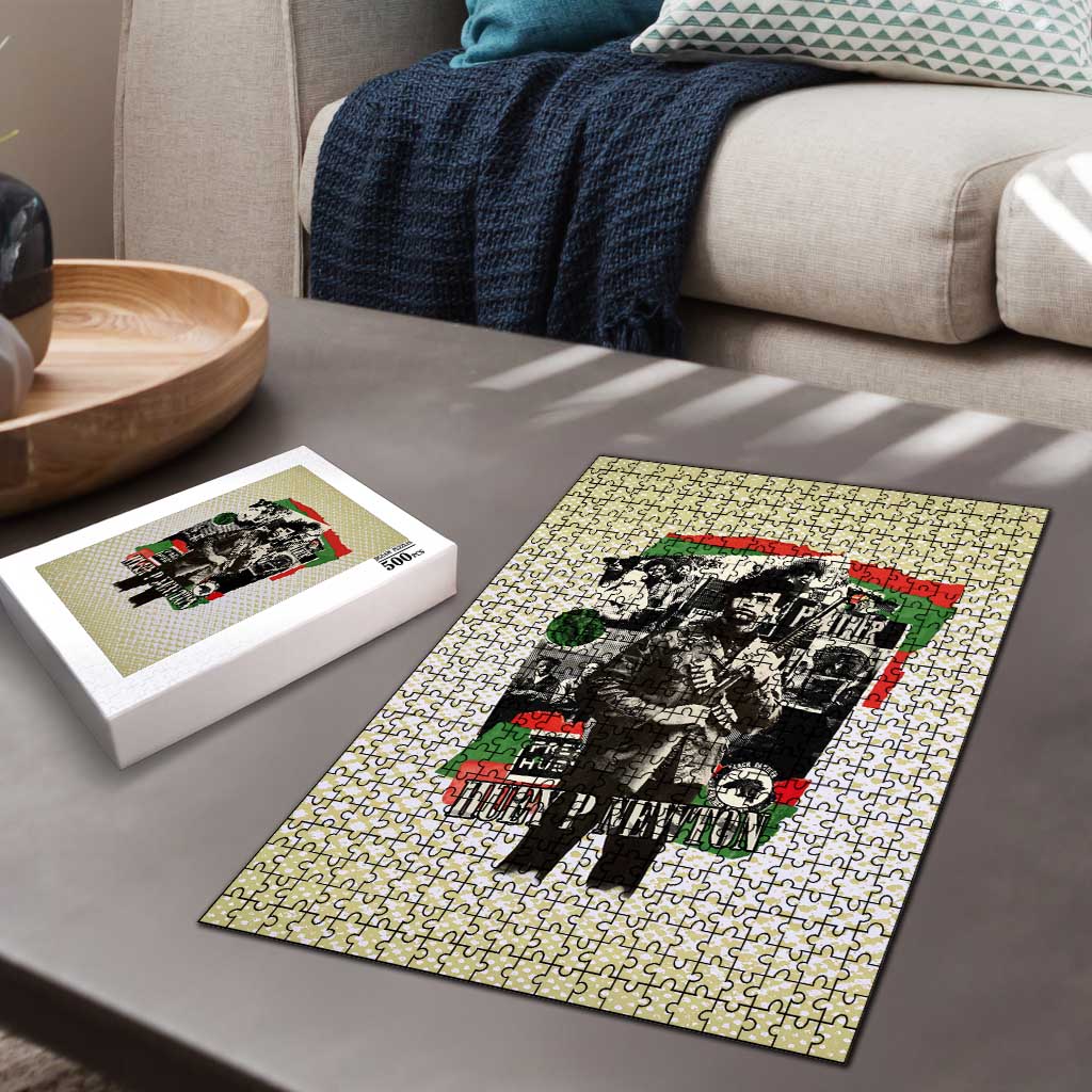 Huey P. Newton Puzzle Black Panther Collage Design Civil Rights Movement Theme Revolutionary Tribute - Wonder Print Shop