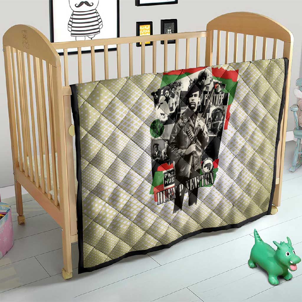 Huey P. Newton Quilt Black Panther Collage Design Civil Rights Movement Theme Revolutionary Tribute - Wonder Print Shop