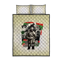Huey P. Newton Quilt Bed Set Black Panther Collage Design Civil Rights Movement Theme Revolutionary Tribute - Wonder Print Shop