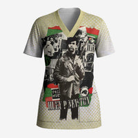 Huey P. Newton Scrub Top Black Panther Collage Design Civil Rights Movement Theme Revolutionary Tribute - Wonder Print Shop