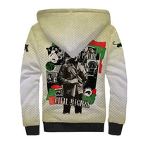 Huey P. Newton Sherpa Hoodie Black Panther Collage Design Civil Rights Movement Theme Revolutionary Tribute - Wonder Print Shop