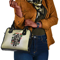Huey P. Newton Shoulder Handbag Black Panther Collage Design Civil Rights Movement Theme Revolutionary Tribute - Wonder Print Shop