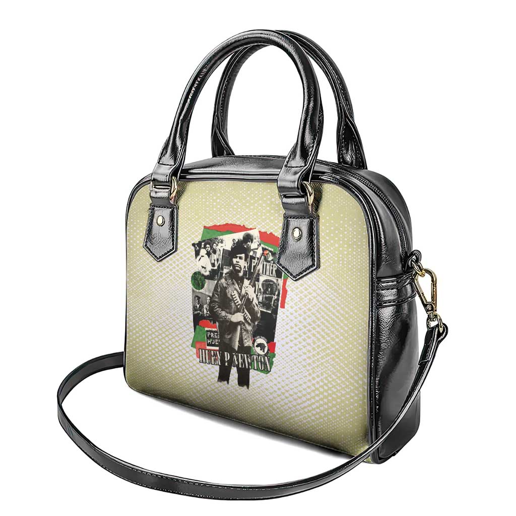 Huey P. Newton Shoulder Handbag Black Panther Collage Design Civil Rights Movement Theme Revolutionary Tribute - Wonder Print Shop
