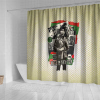 Huey P. Newton Shower Curtain Black Panther Collage Design Civil Rights Movement Theme Revolutionary Tribute - Wonder Print Shop