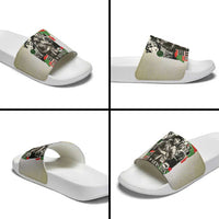 Huey P. Newton Slide Sandals Black Panther Collage Design Civil Rights Movement Theme Revolutionary Tribute - Wonder Print Shop