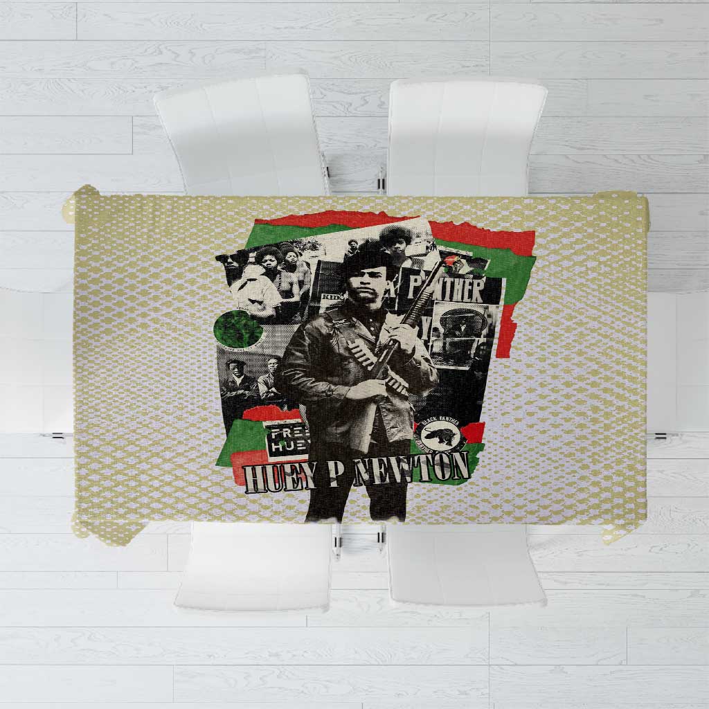 Huey P. Newton Tablecloth Black Panther Collage Design Civil Rights Movement Theme Revolutionary Tribute - Wonder Print Shop