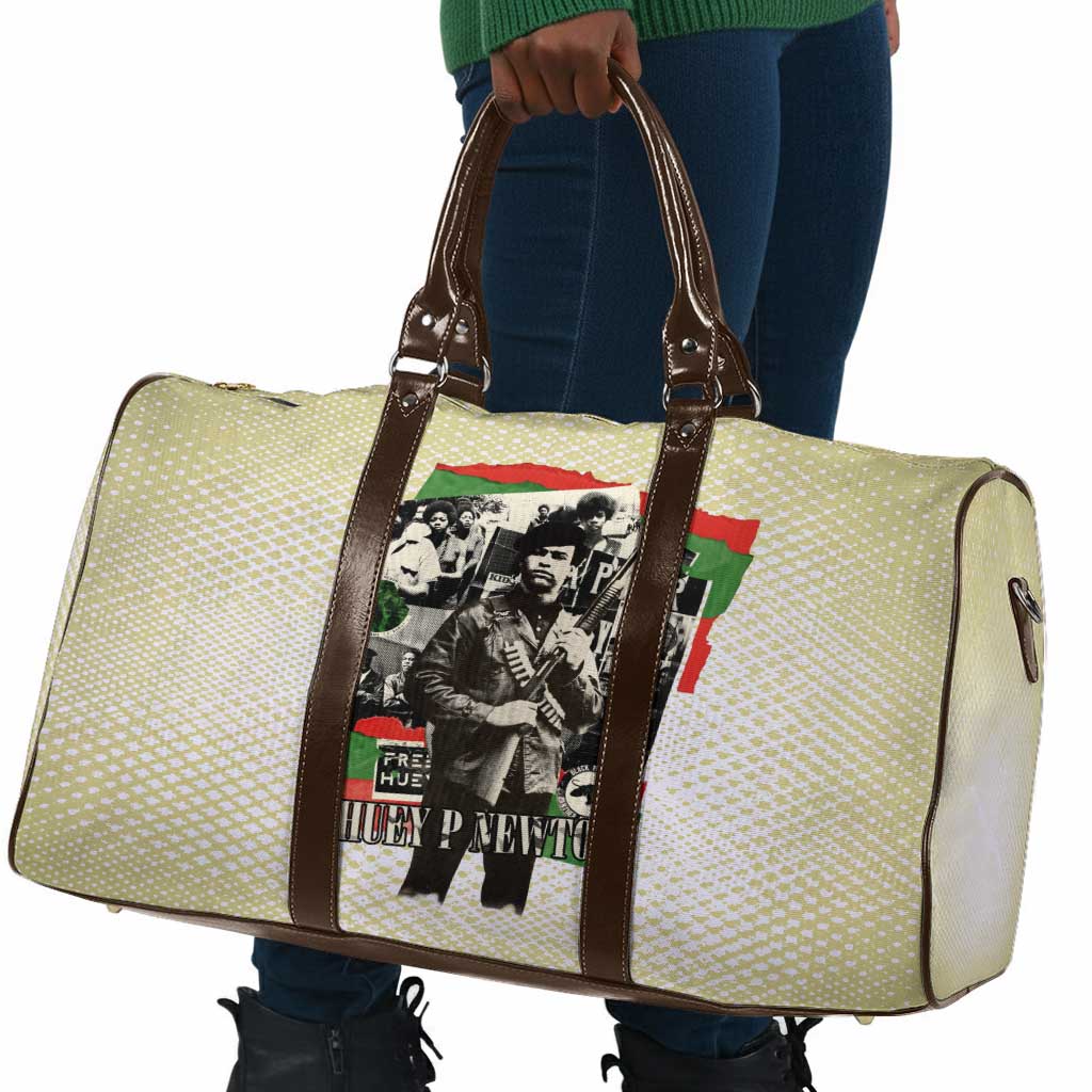 Huey P. Newton Travel Bag Black Panther Collage Design Civil Rights Movement Theme Revolutionary Tribute - Wonder Print Shop