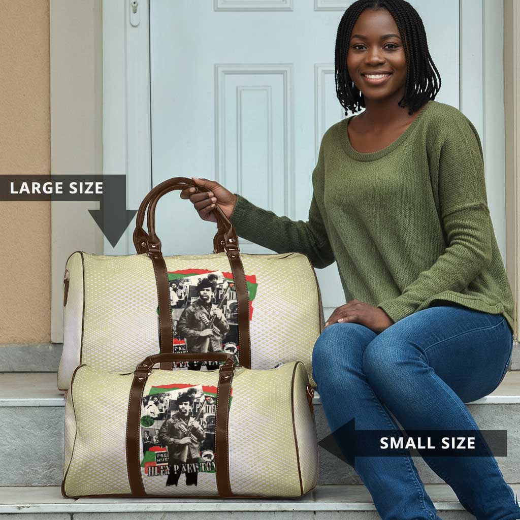 Huey P. Newton Travel Bag Black Panther Collage Design Civil Rights Movement Theme Revolutionary Tribute - Wonder Print Shop