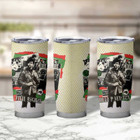 Huey P. Newton Tumbler Cup Black Panther Collage Design Civil Rights Movement Theme Revolutionary Tribute - Wonder Print Shop