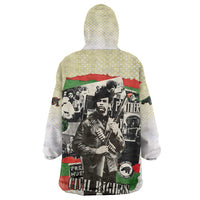 Huey P. Newton Wearable Blanket Hoodie Black Panther Collage Design Civil Rights Movement Theme Revolutionary Tribute - Wonder Print Shop