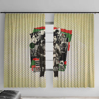 Huey P. Newton Window Curtain Black Panther Collage Design Civil Rights Movement Theme Revolutionary Tribute - Wonder Print Shop