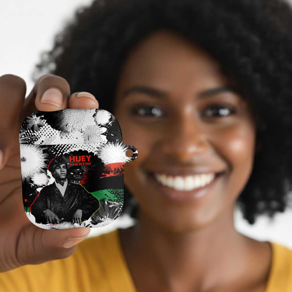 Huey P. Newton AirPods Case Revolutionary Portrait - Panther Graphic Surrender to the Revolution Quote - Wonder Print Shop