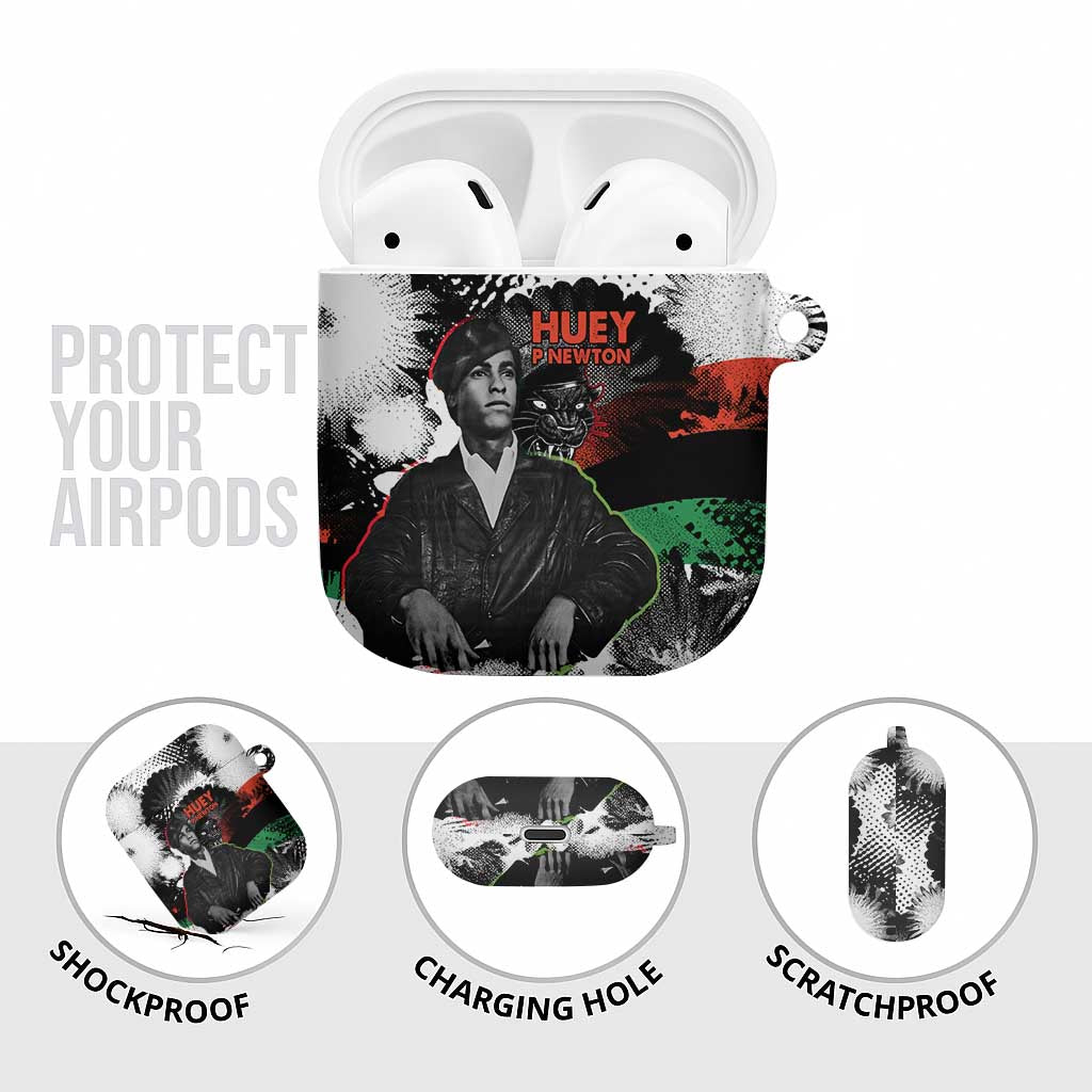 Huey P. Newton AirPods Case Revolutionary Portrait - Panther Graphic Surrender to the Revolution Quote - Wonder Print Shop