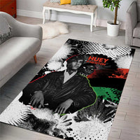 Huey P. Newton Area Rug Revolutionary Portrait - Panther Graphic Surrender to the Revolution Quote - Wonder Print Shop
