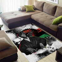 Huey P. Newton Area Rug Revolutionary Portrait - Panther Graphic Surrender to the Revolution Quote - Wonder Print Shop