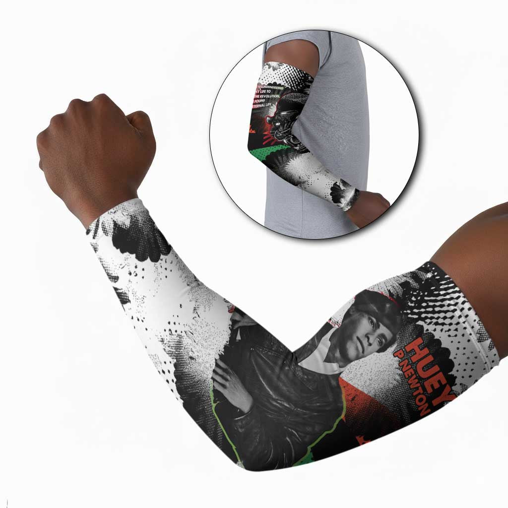 Huey P. Newton Arm Sleeves Revolutionary Portrait - Panther Graphic Surrender to the Revolution Quote - Wonder Print Shop